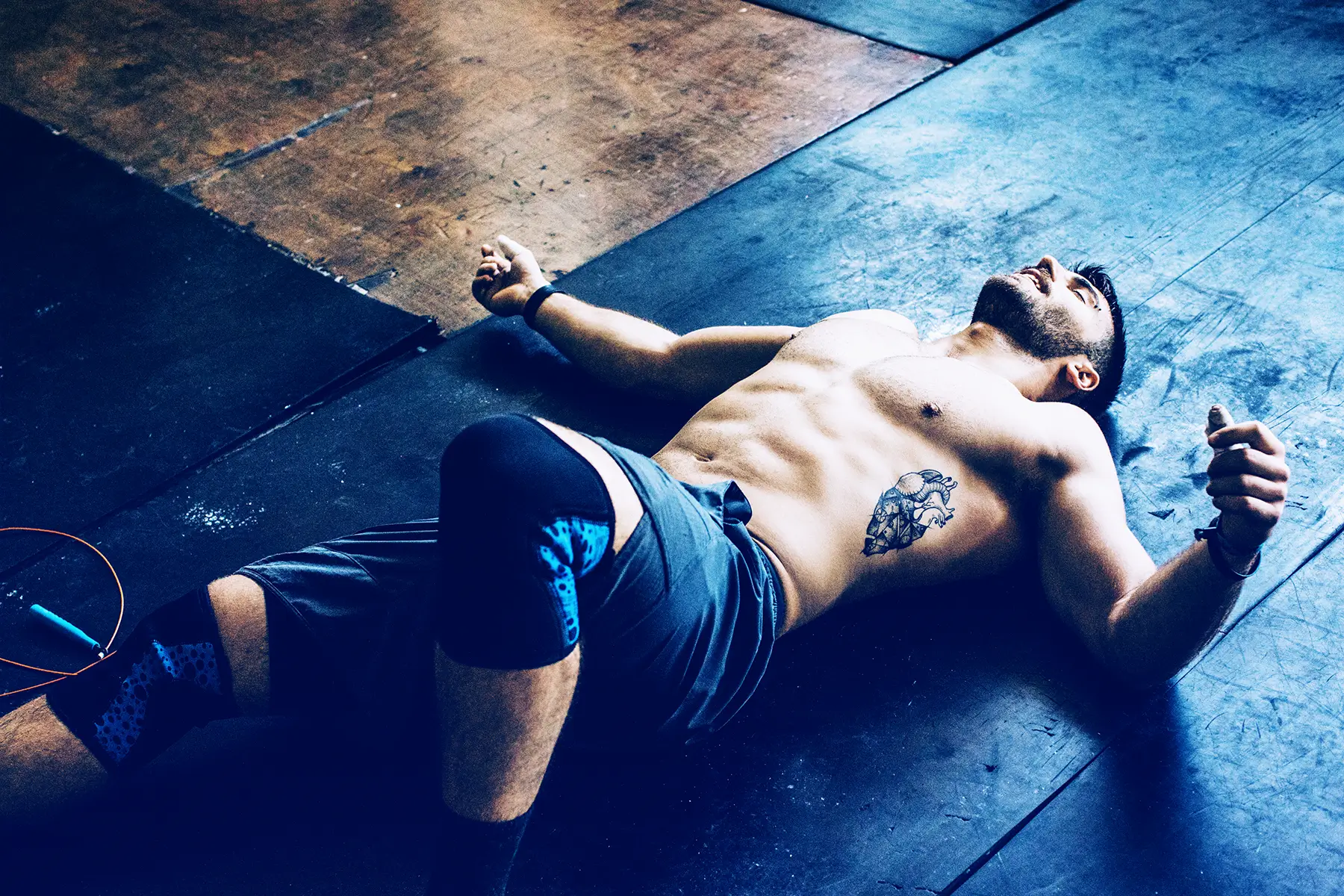 man exhausted from working out