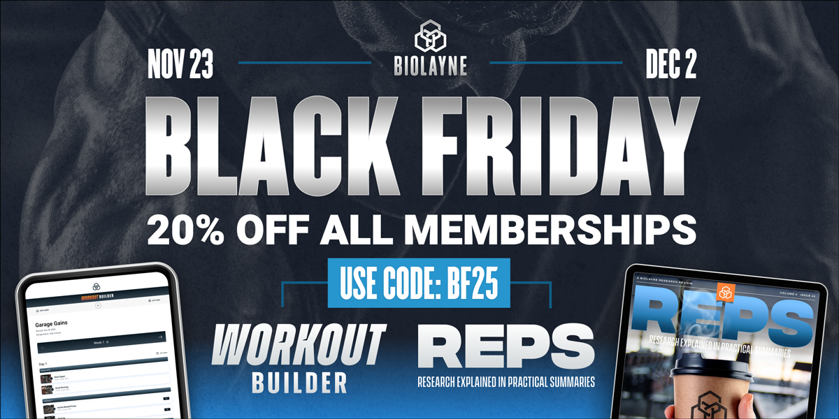 Workout Builder and Reps | Black Friday 2025