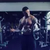man doing bicep curls