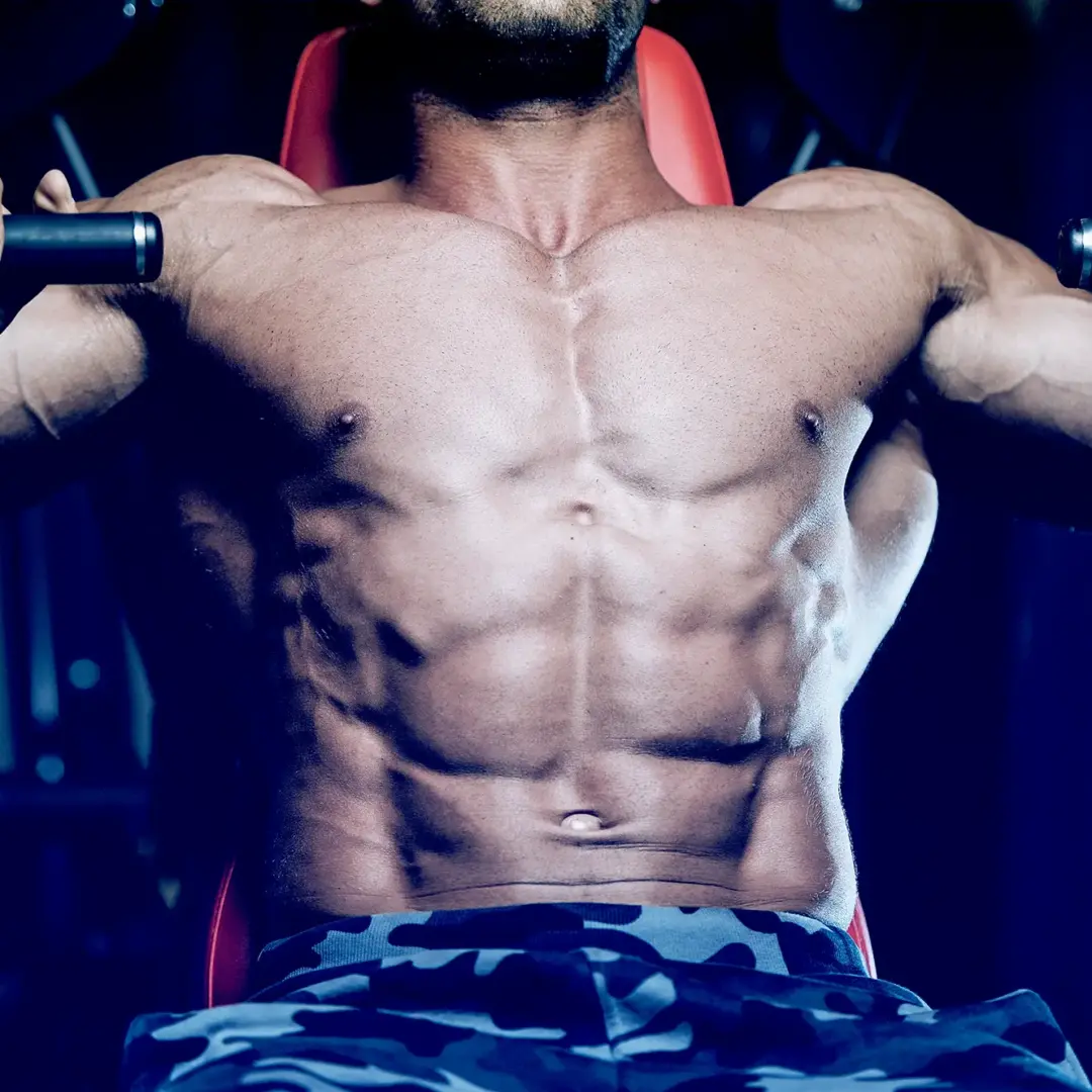 man doing chest press