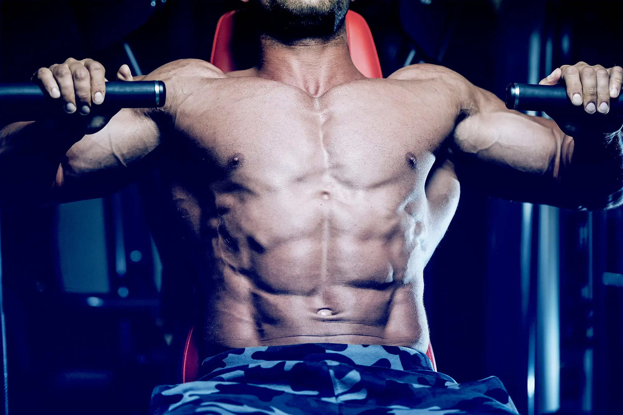 man doing chest press