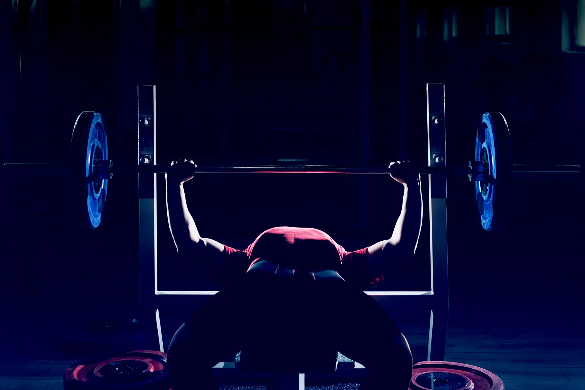 man bench pressing