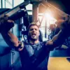 man doing chest press