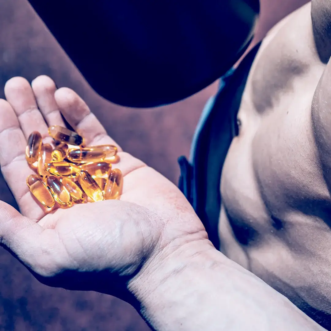 man with amino pills