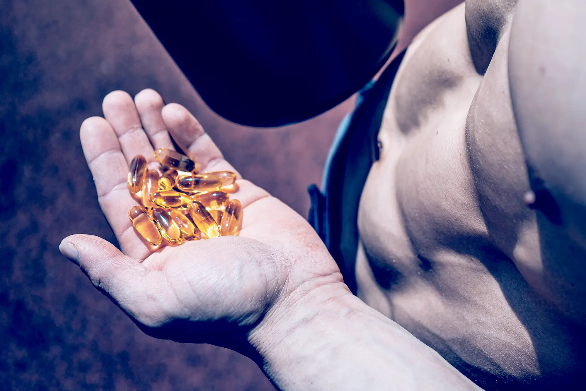 man with amino pills