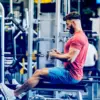 man doing seated rows