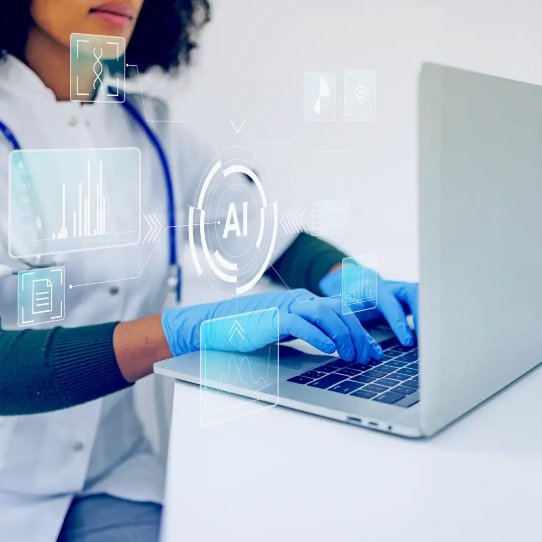 doctor on a computer