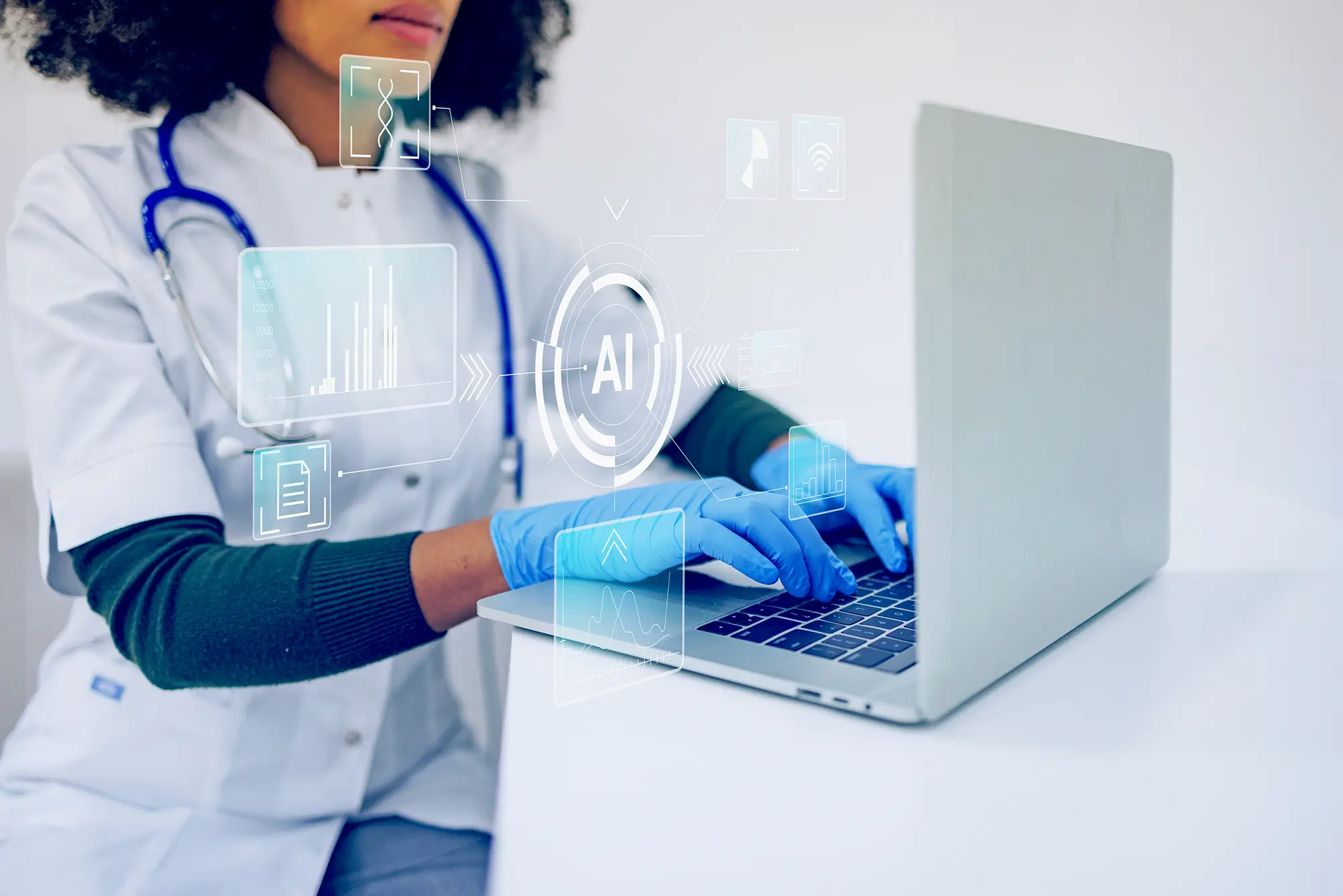 doctor on a computer
