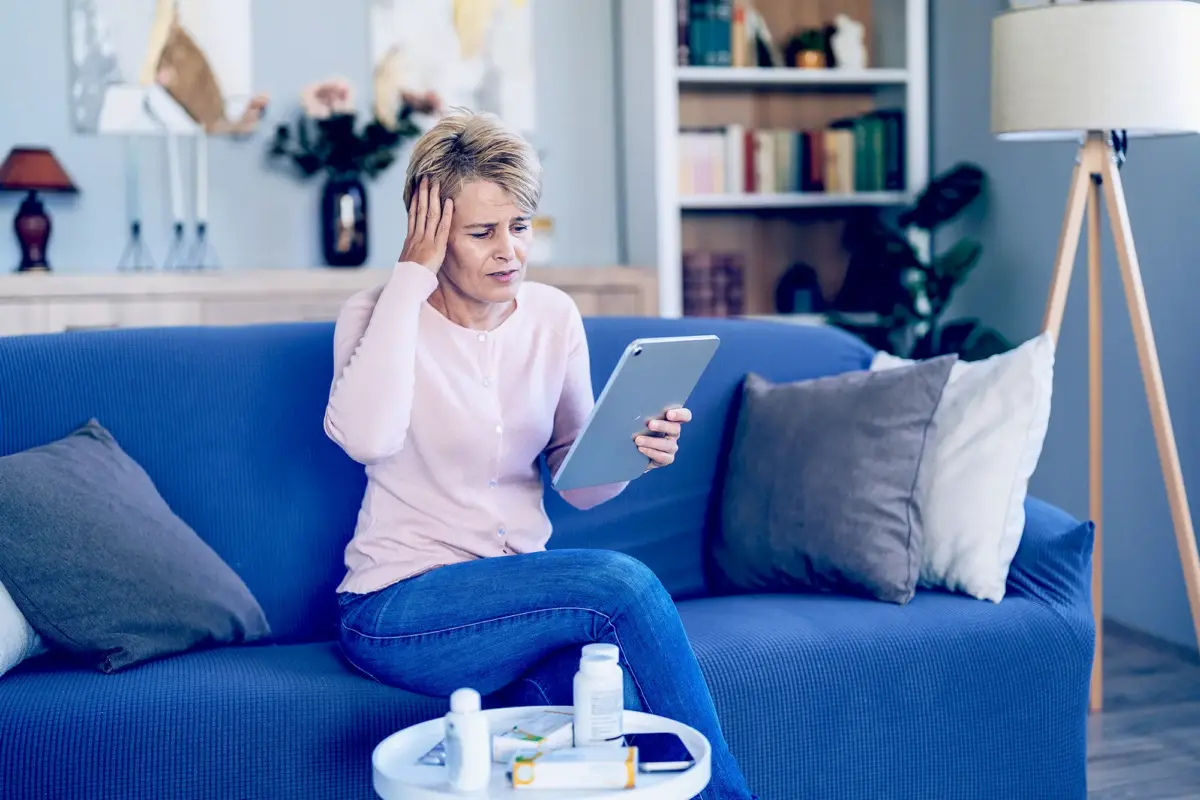 frustrated woman on a computer